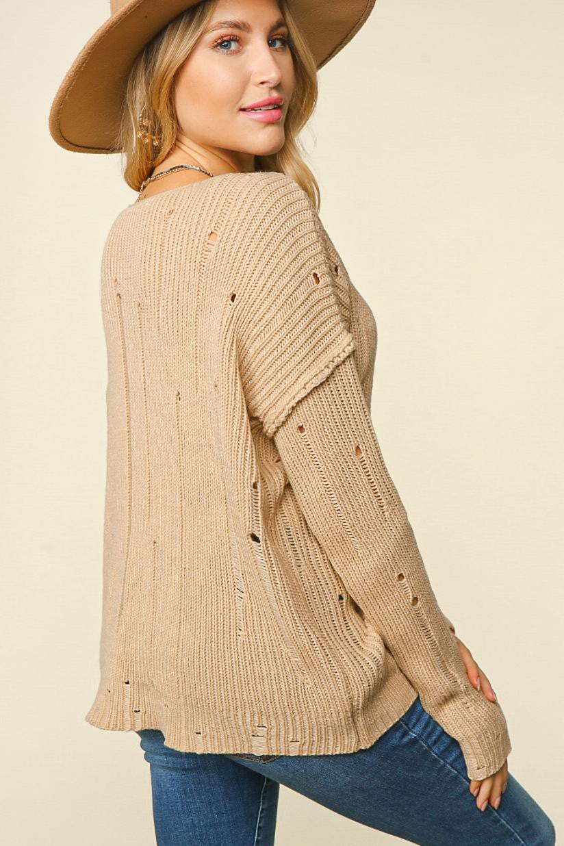 V-Neck Long Sleeve Sweater