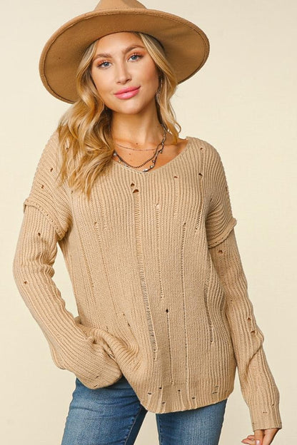 V-Neck Long Sleeve Sweater