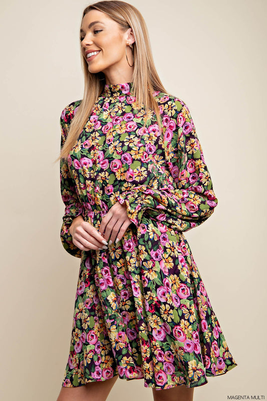 Floral Printed Peekaboo Dress