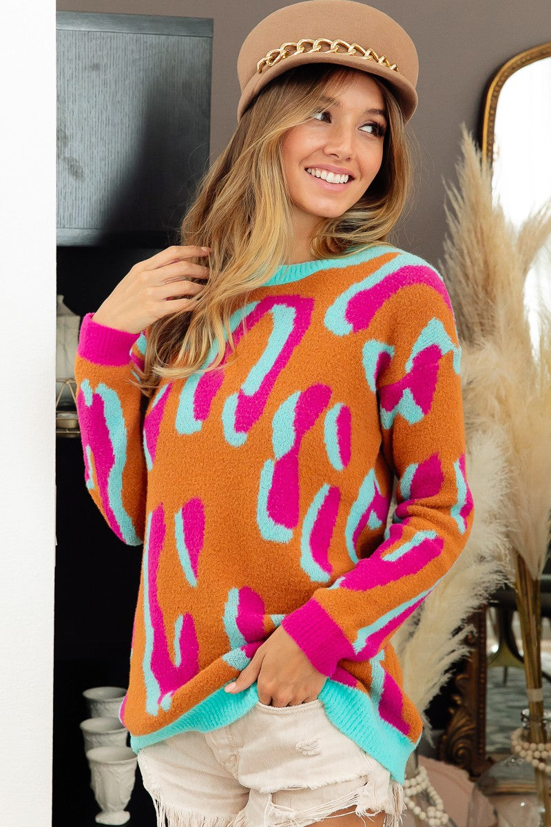 Bright Leopard Sweater