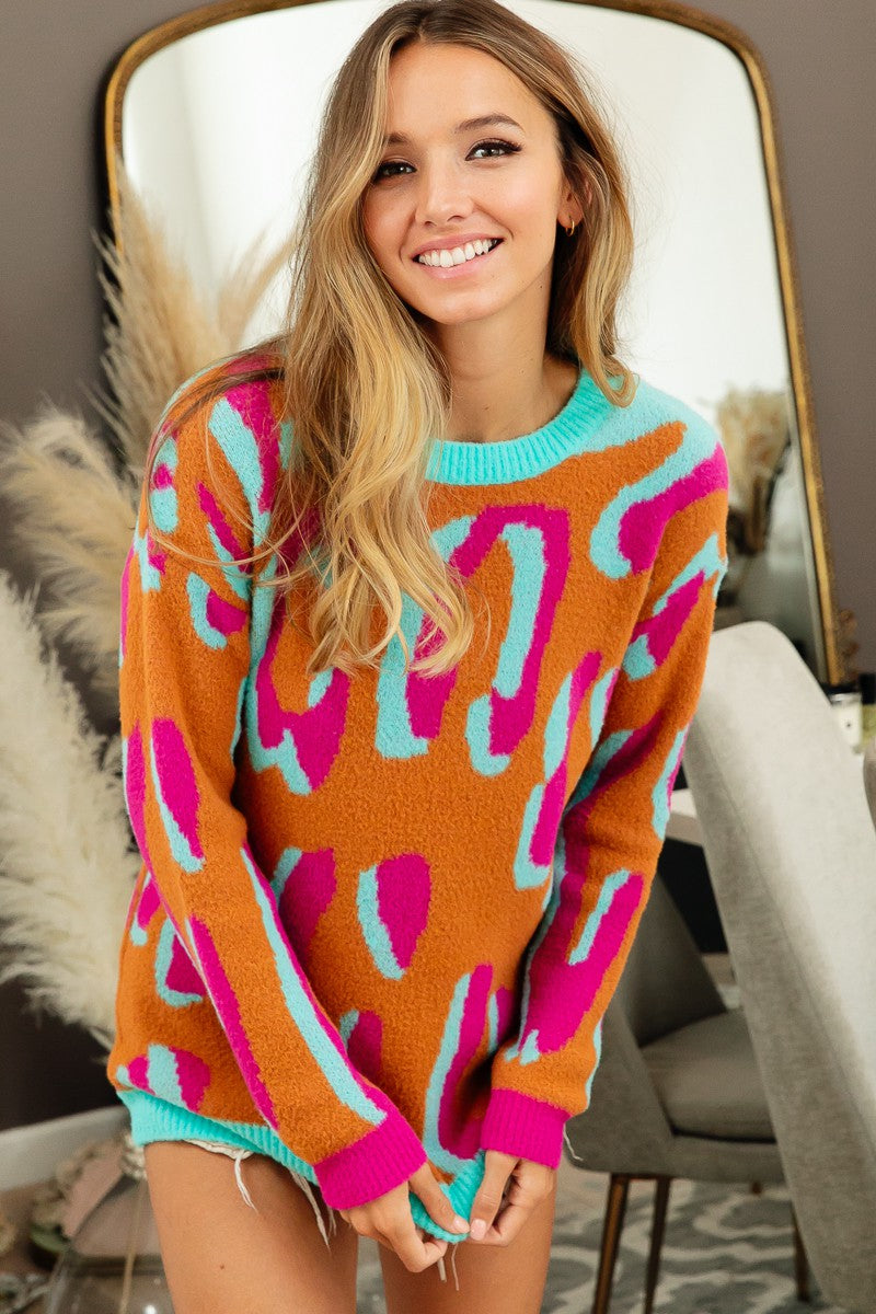 Bright Leopard Sweater