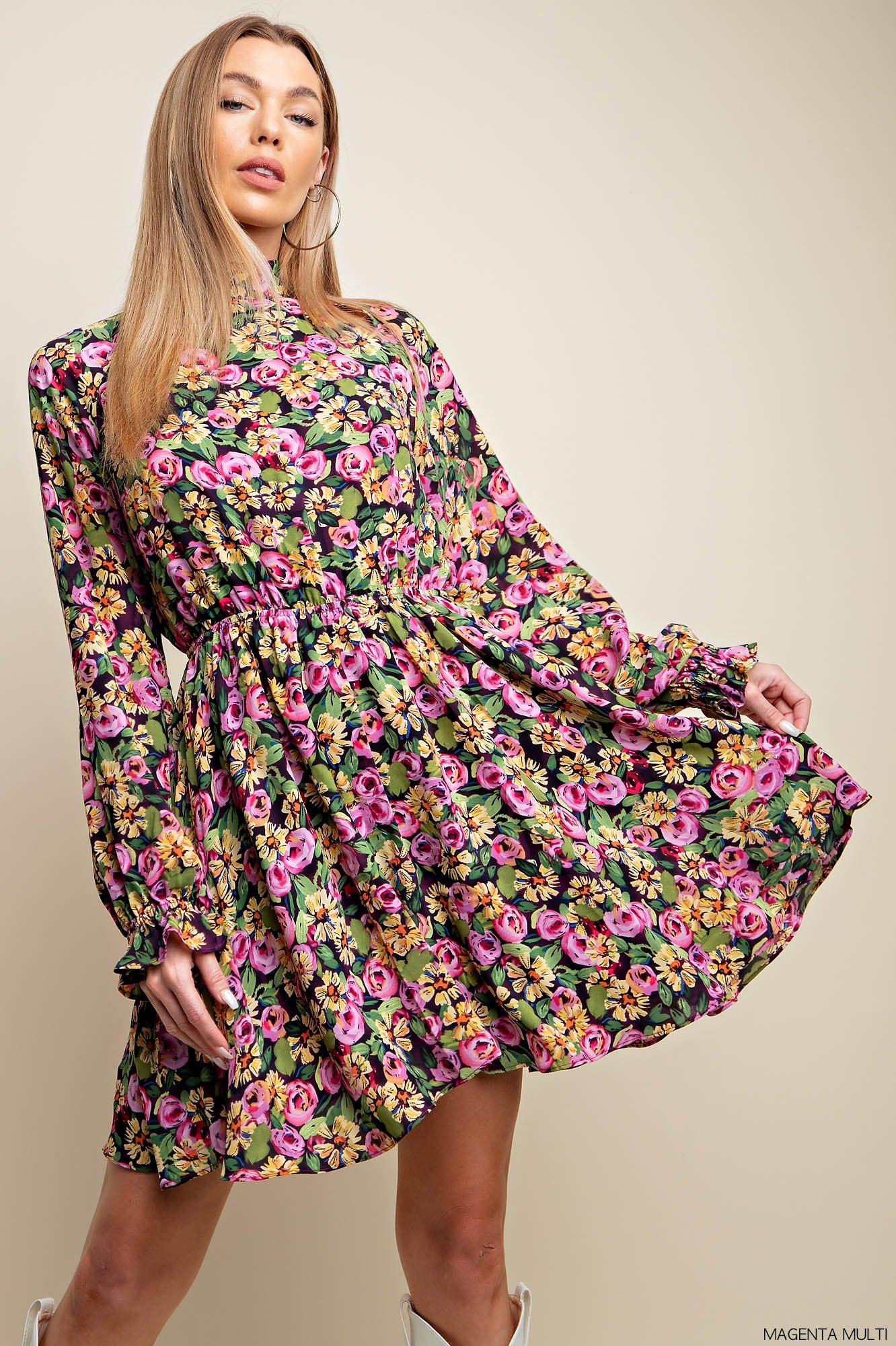 Floral Printed Peekaboo Dress