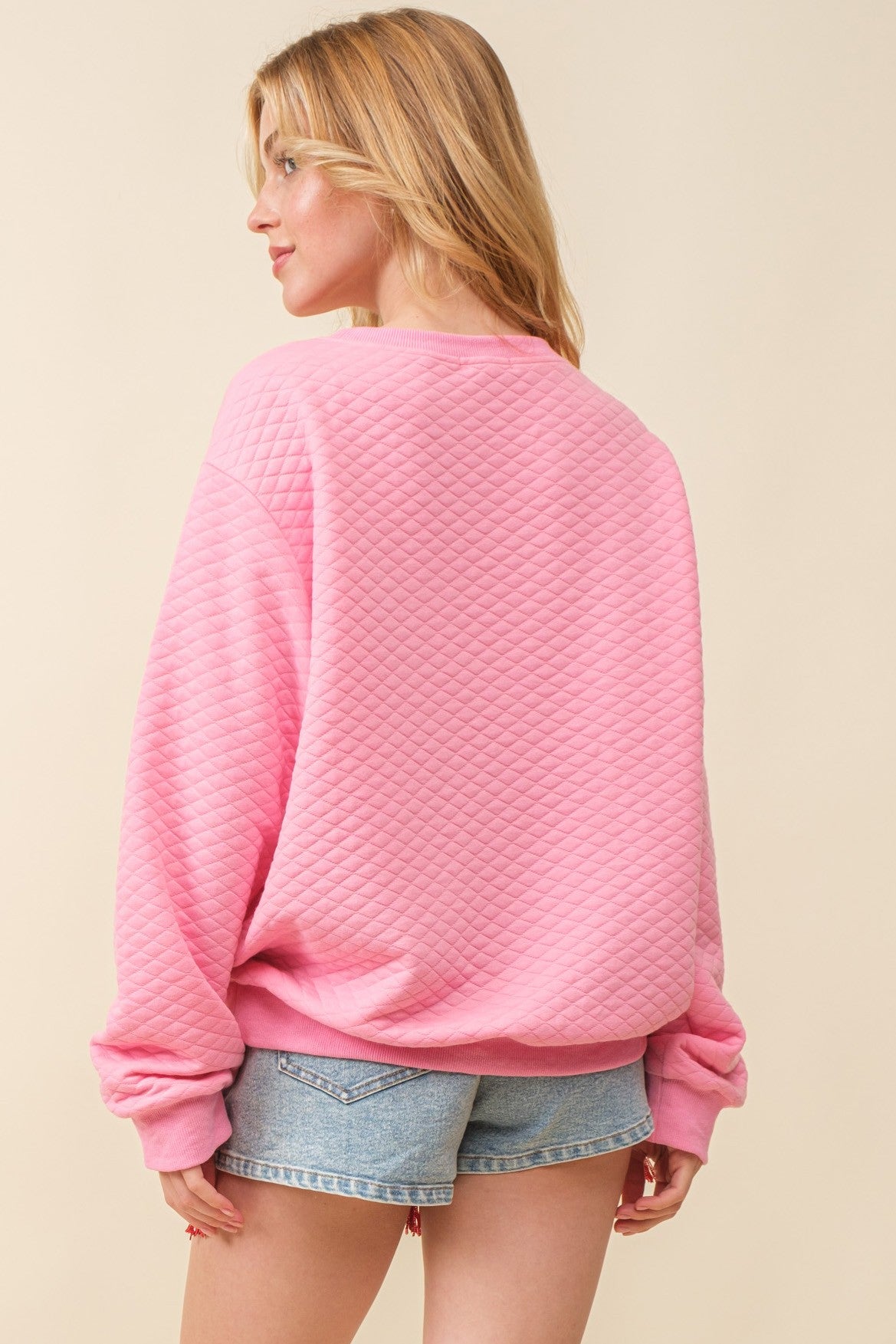 Quilted Heart Patch Sweater