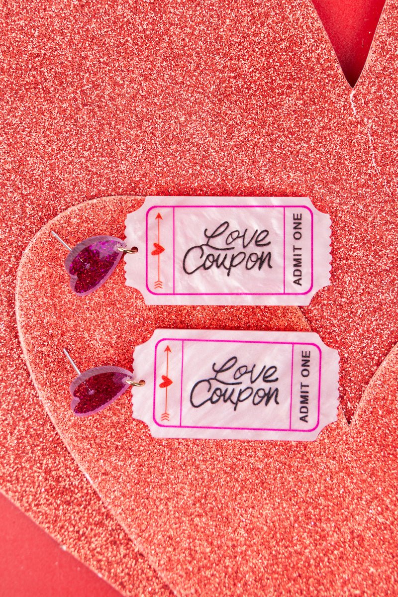 Love Coupon Movie Ticket Earrings