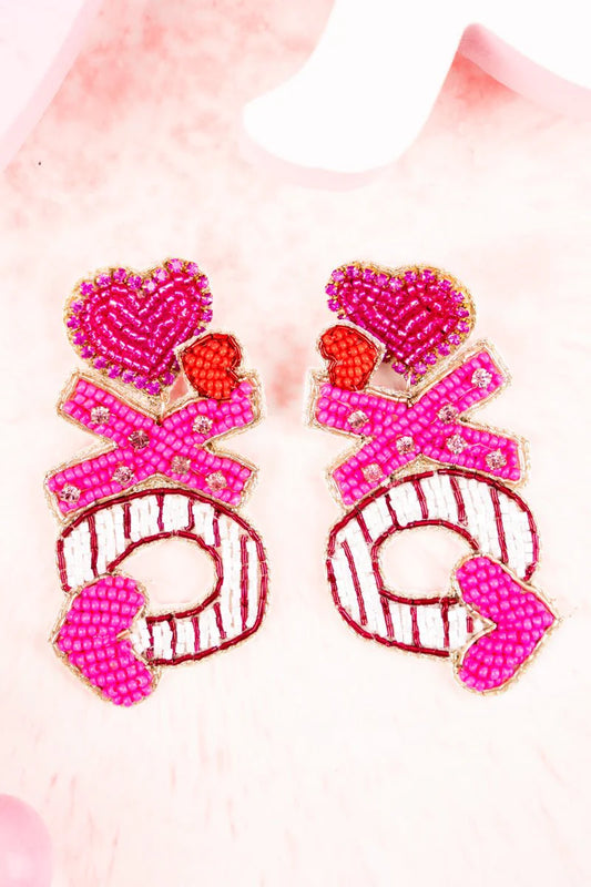 Fuchsia XO Seed Earrings