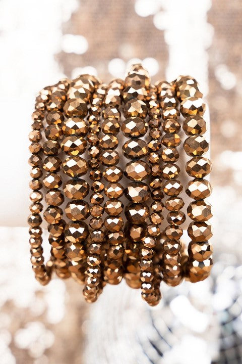 Bronze Beaded Bracelet Set