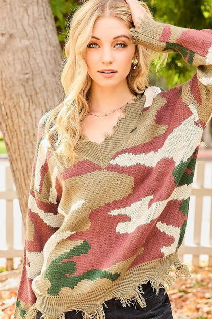 Distressed Camp Sweater