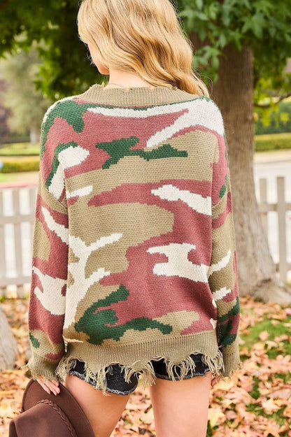 Distressed Camp Sweater