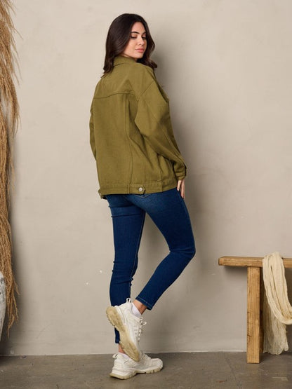 Olive Green Denim Jacket